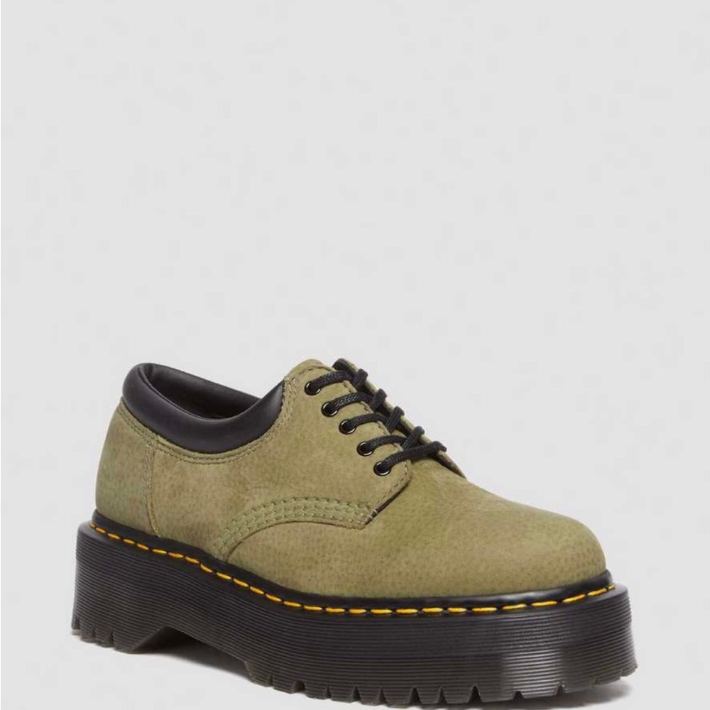 Dr. Martens Olive Green Platform 8053 Nubuck Leather